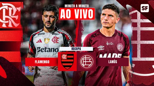 Flamengo x Lanús AO VIVO pela Recopa. Fotos: Márcio José/AGIF e Christian Alvarenga/Getty Images