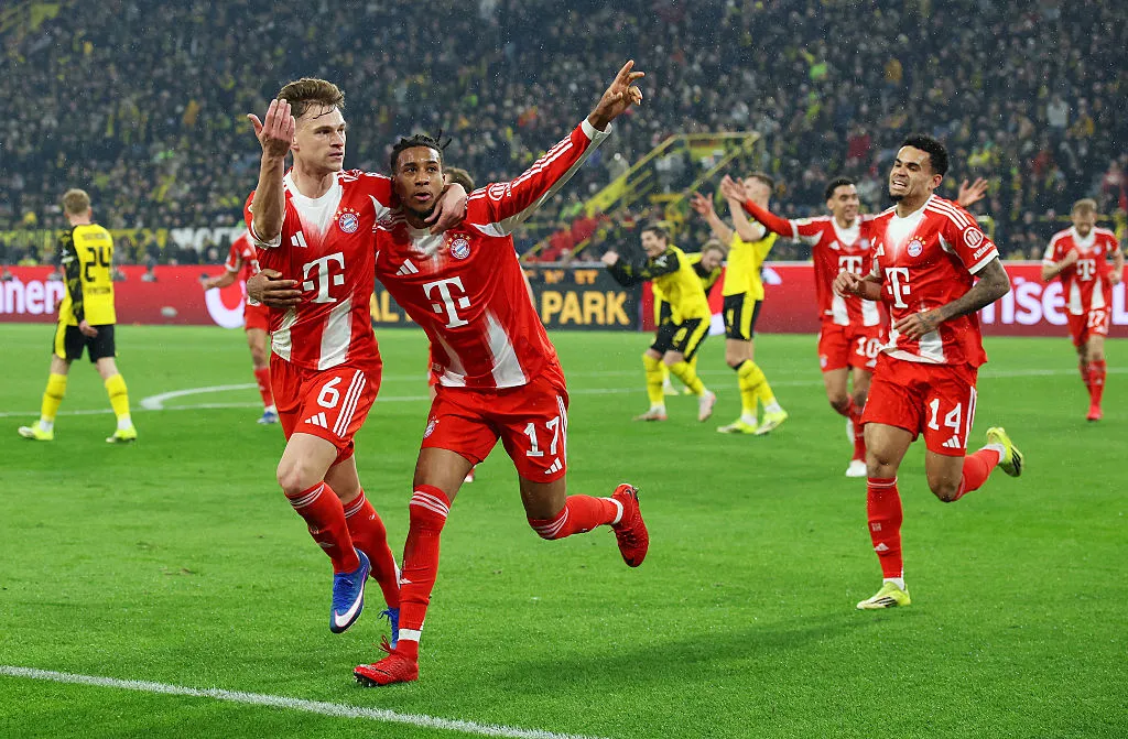 Kimmich garantiu a vitória no clássico. (Photo by Alex Grimm/Getty Images)
