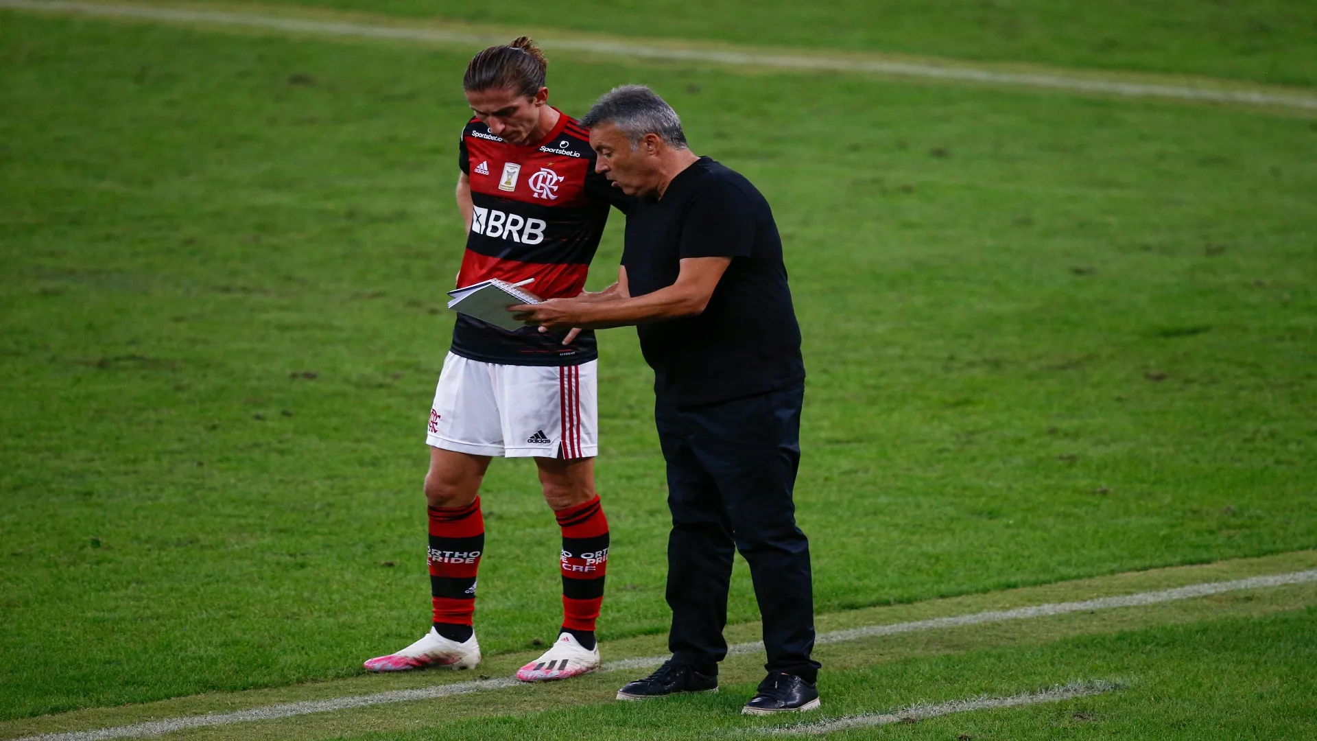 Torrent em 2020 no Flamengo passa instruções para Filipe Luís – Bruna Prado/Getty Images