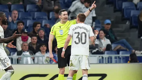 Franco Mastantuono é expulso contra o Getafe. (Photo by Angel Martinez/Getty Images)