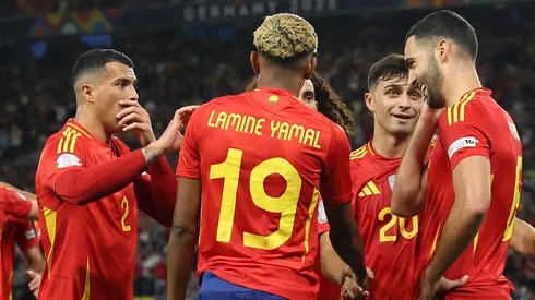 Jogadores da Seleção Espanhola. (Photo by Alex Grimm/Getty Images)