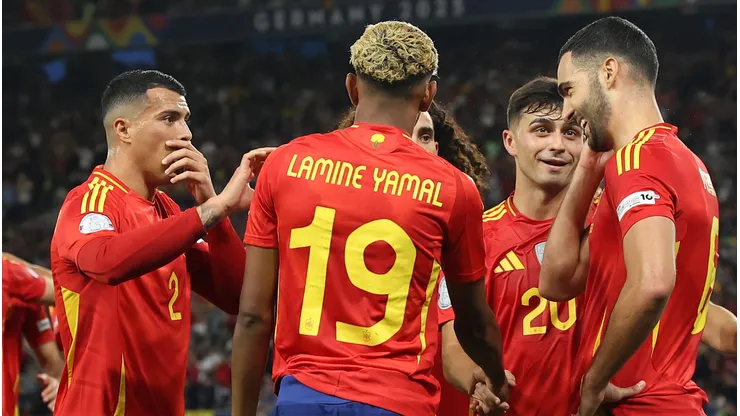 Jogadores da Seleção Espanhola. (Photo by Alex Grimm/Getty Images)