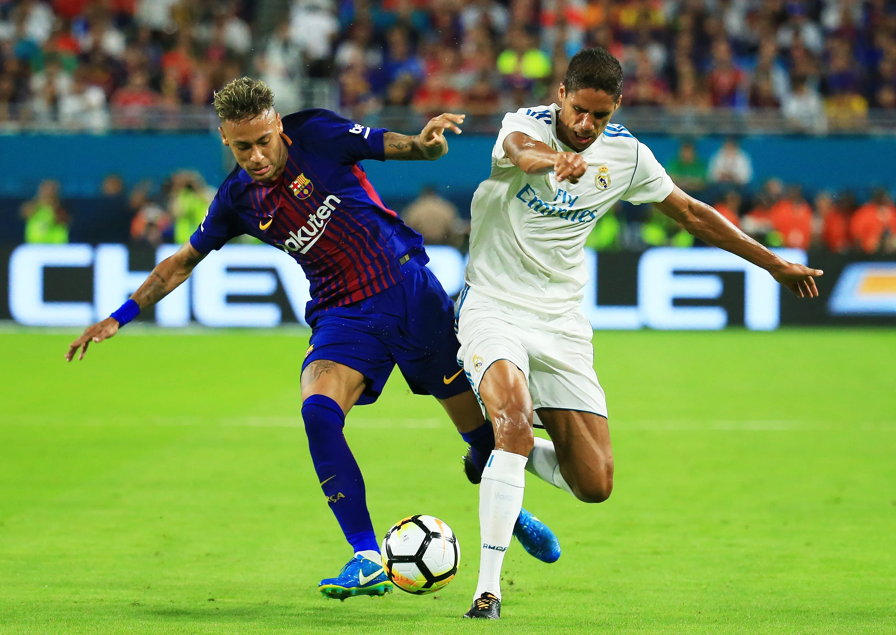 Neymar pelo Barça em jogo contra o Real Madrid. Foto: Chris Trotman/Getty Images