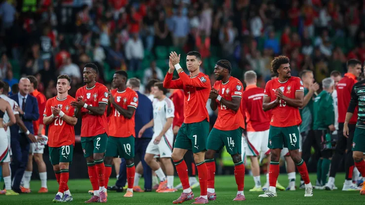Cristiano Ronaldo e outros jogadores da Seleção Portuguesa