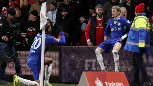 Garnacho garantiu a vitória do Chelsea. Carl Recine/Getty Images.
