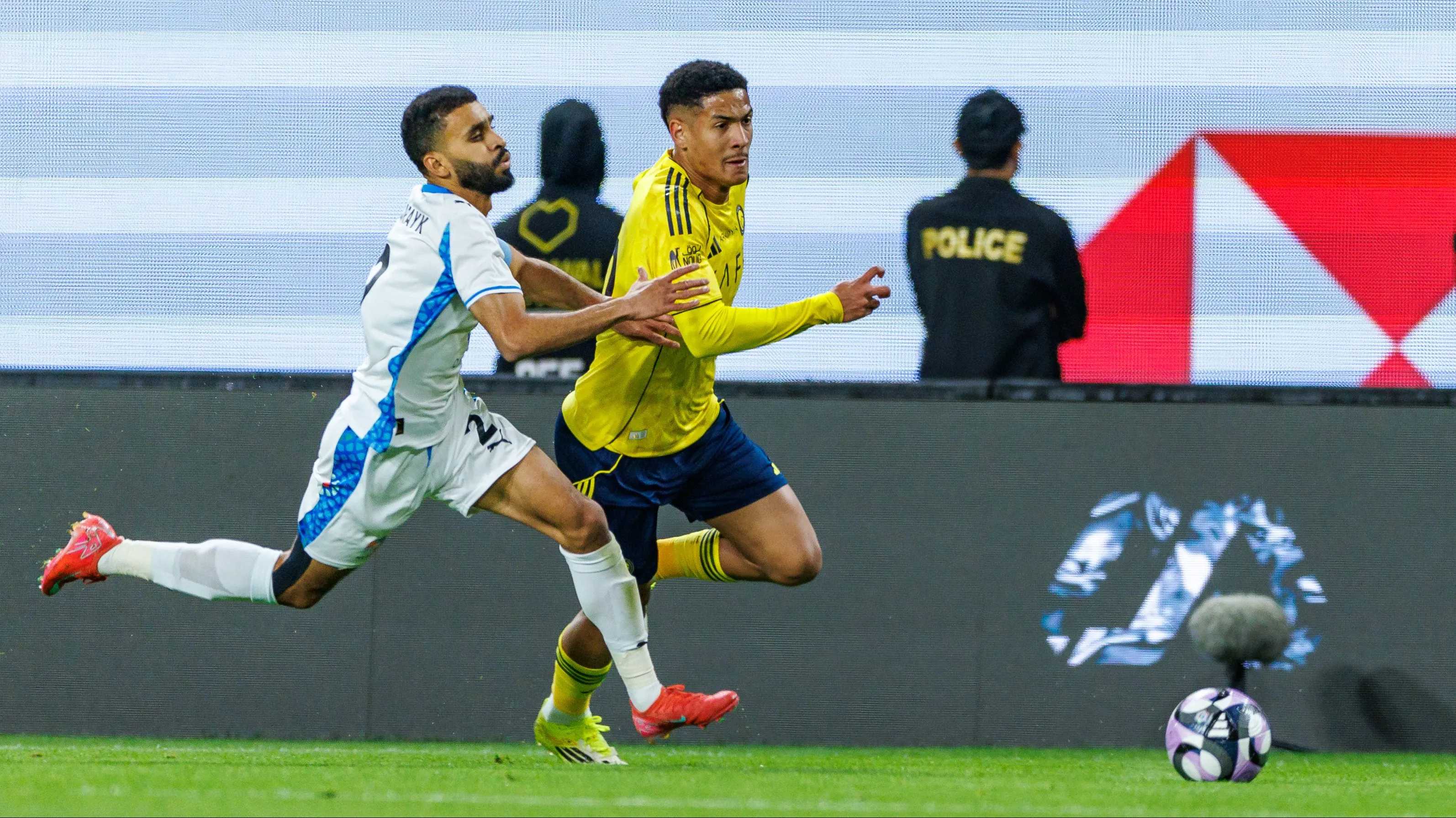 Ângelo em jogo do Al-Nassr. Foto: Abdullah Ahmed/Getty Images