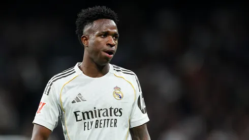 O atacante Vini Jr. em jogo do Real Madrid (Florencia Tan Jun/Getty Images)