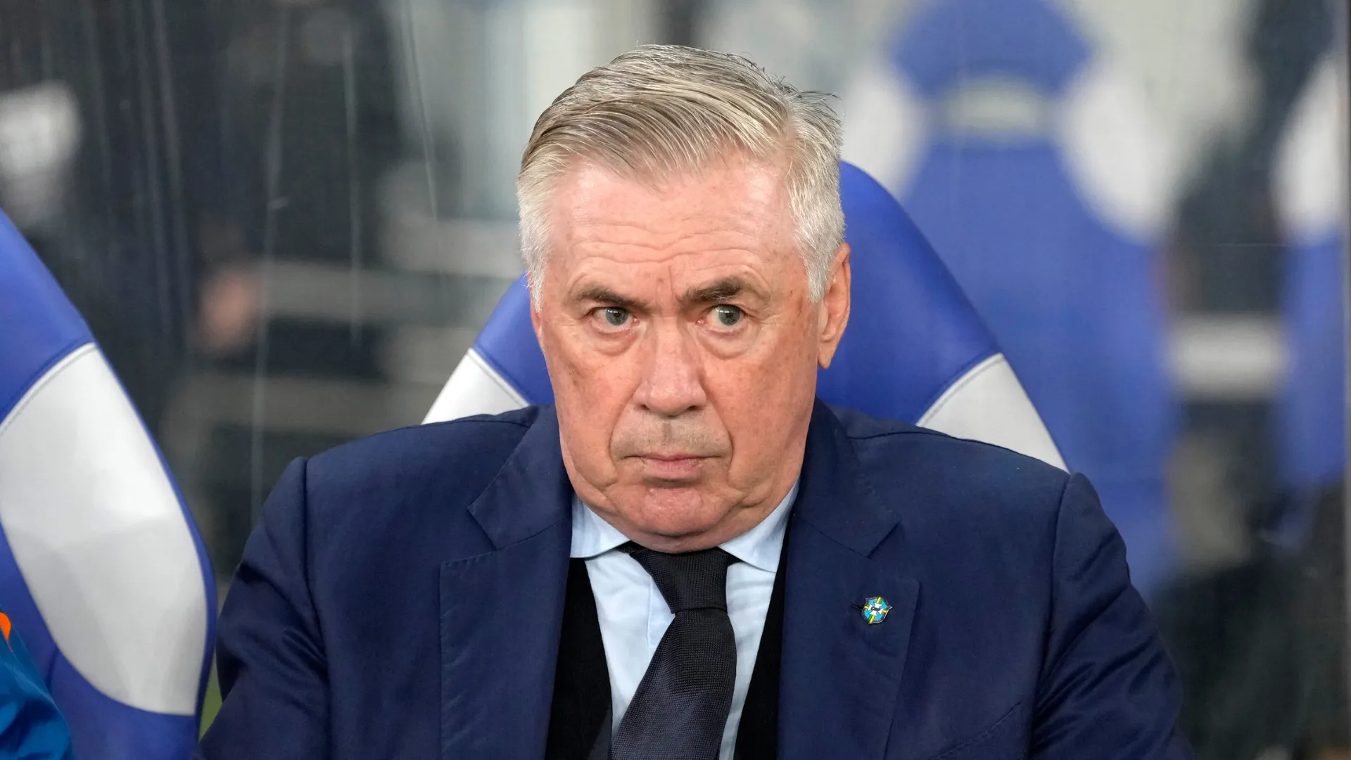 Carlo Ancelotti em jogo da Seleção Brasileira
