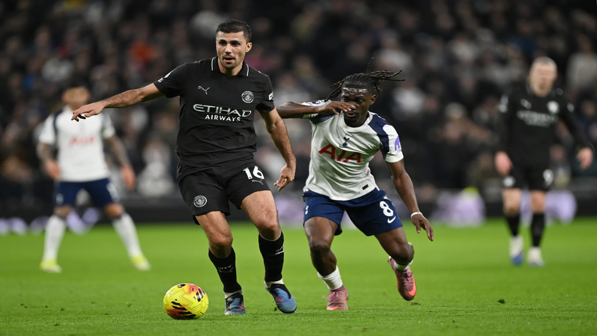 Rodri em Tottenham x Manchester City – Mike Hewitt/Getty Images