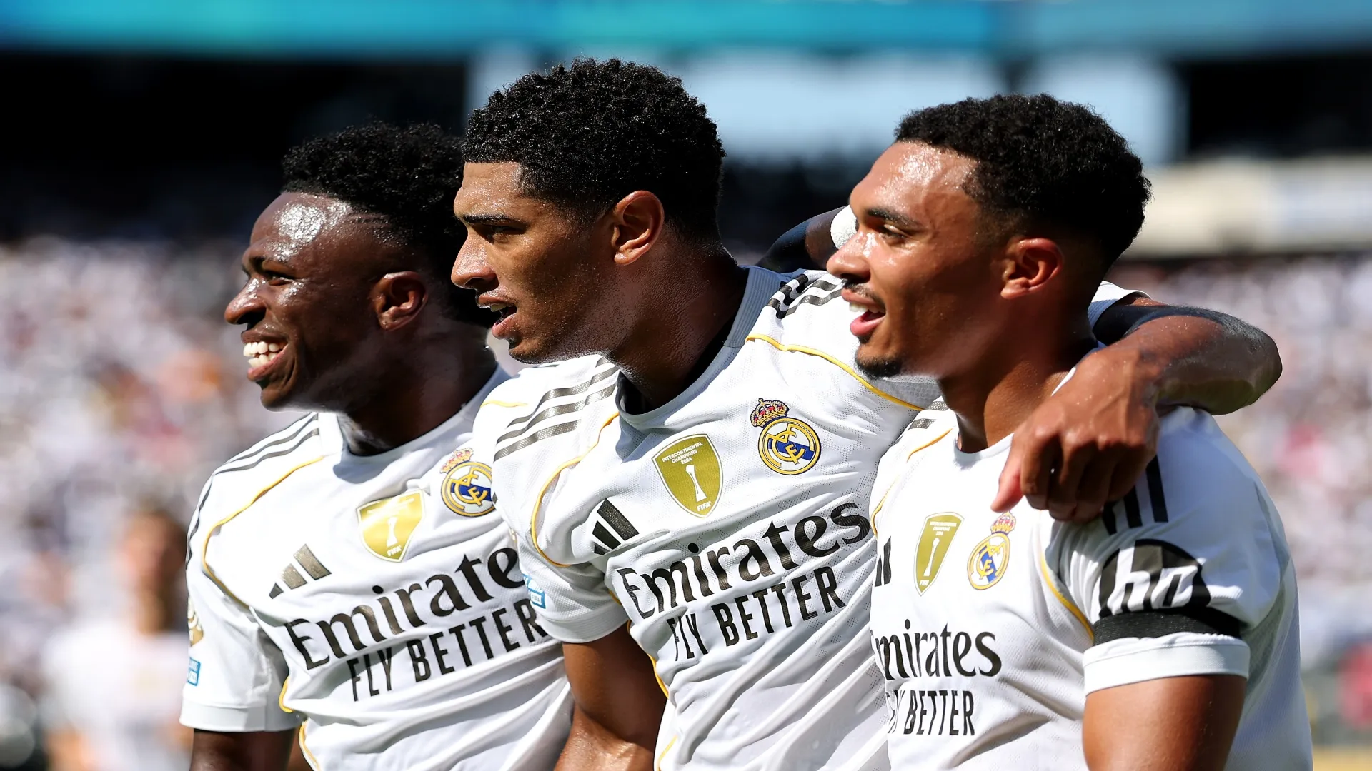 Vini, Bellingham e Alexander-Arnold –&nbsp;Francois Nel/Getty Images