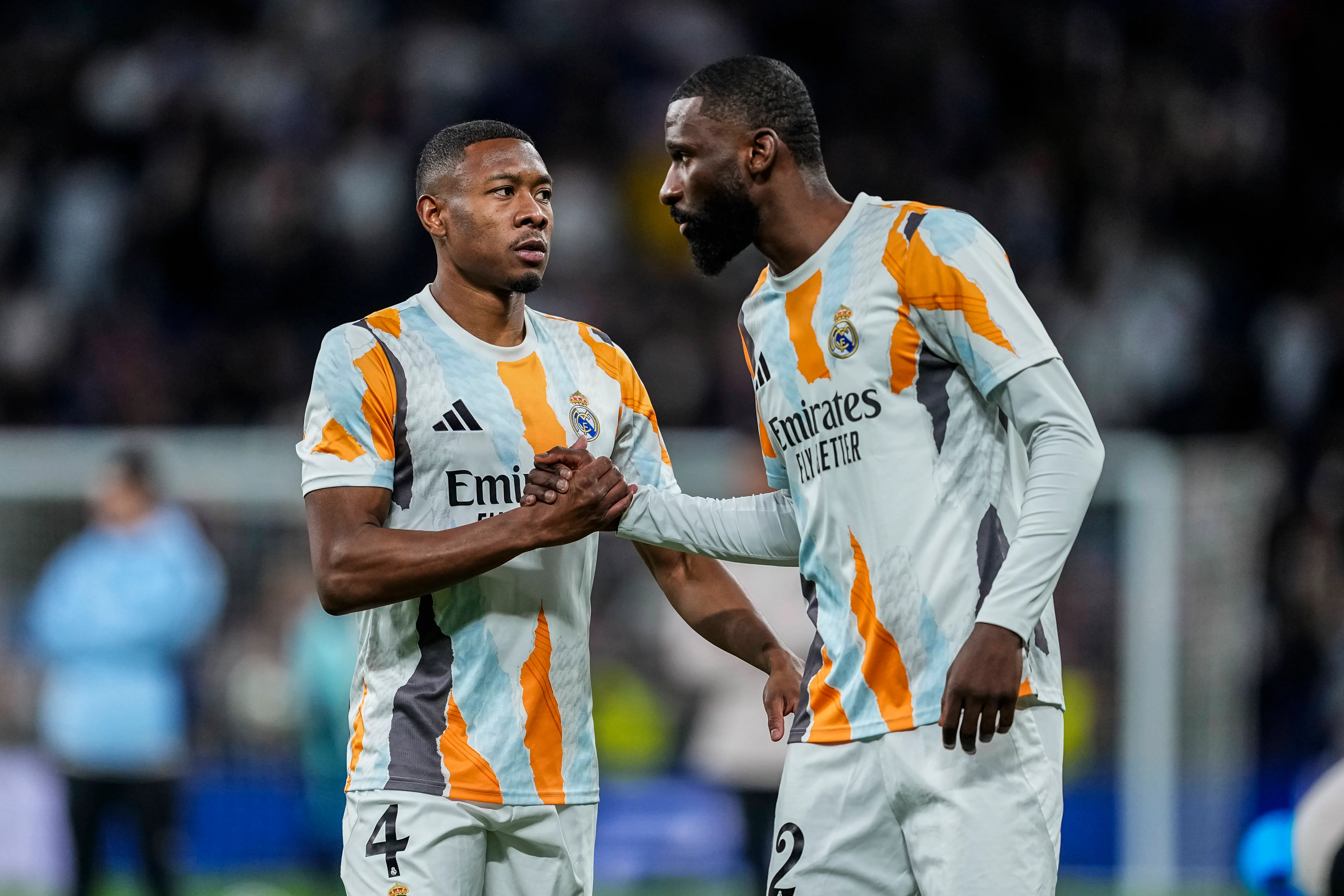 David Alaba e Antonio Rüdiger podem deixar o Real Madrid no final da temporada, já que não renovaram até então e seus contratos terminam no final de junho. Foto: IMAGO/Zuma PRESS Wire