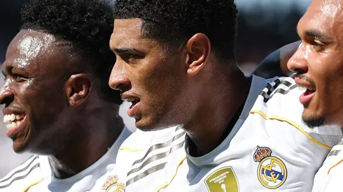 Vini Jr, Jude Bellingham e Trent. (Photo by Francois Nel/Getty Images)
