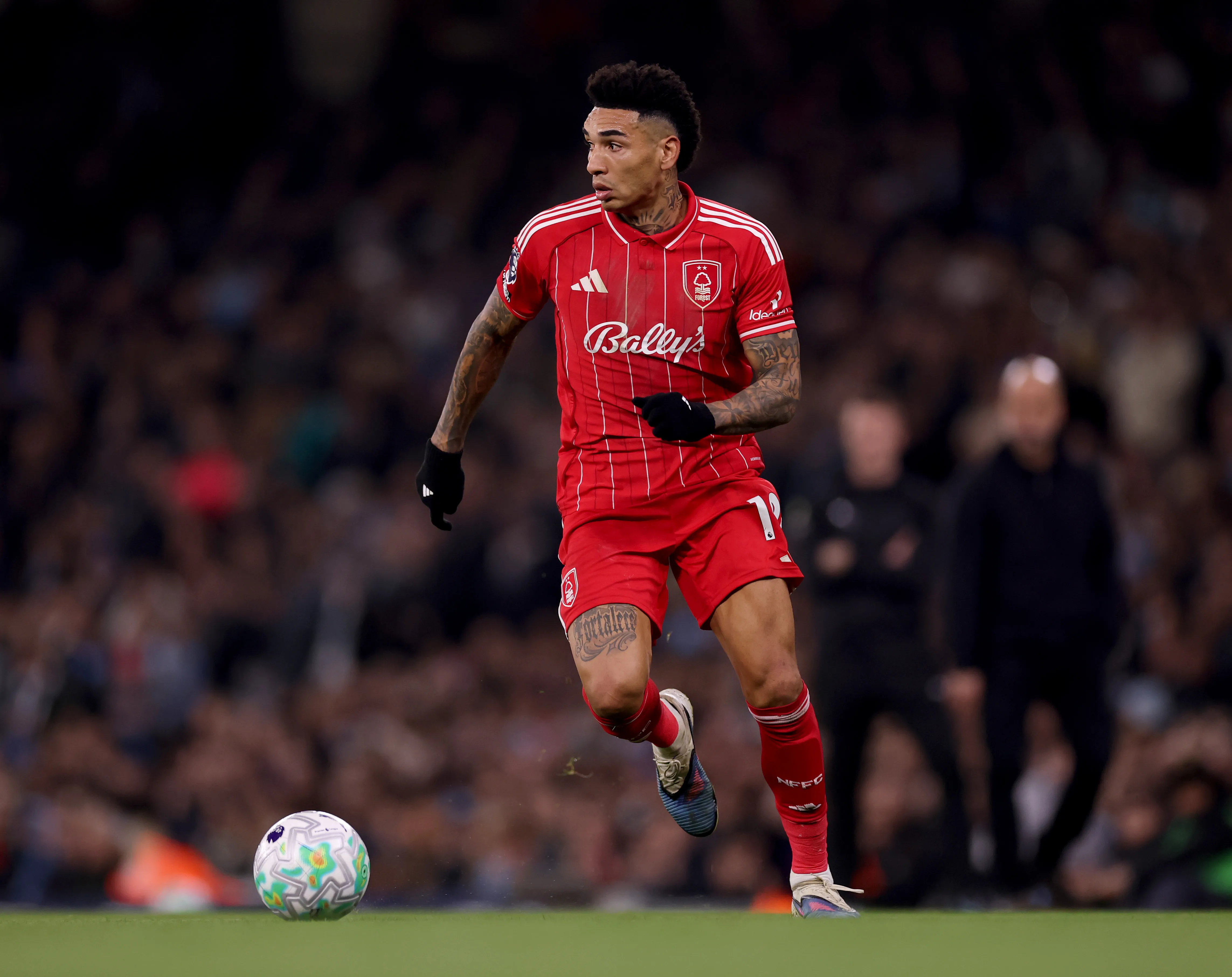 Igor Jesus em jogo contra o Manchester City. Foto: Carl Recine/Getty Images