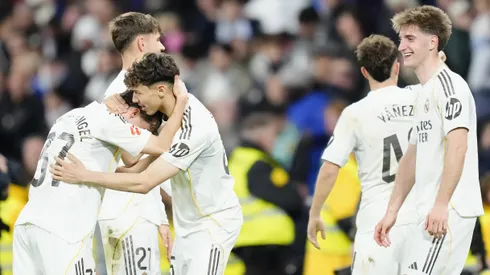 Manuel Angel, Thiago Pitarch, Diego Aguado, Cesar Palacios e Yañez, jovens que receberam chances com Arbeloa no Real Madrid até aqui. Foto: IMAGO / NurPhoto