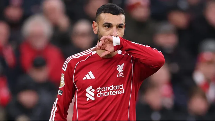 Salah durante partida pelo Liverpool. (Photo by Michael Regan/Getty Images)