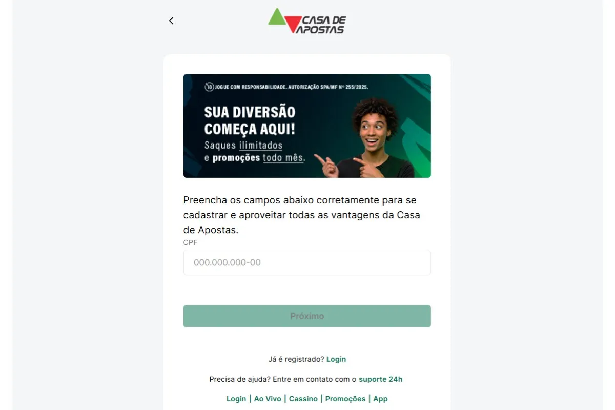 Cadastro na plataforma bet é rápido e seguro (Reprodução)