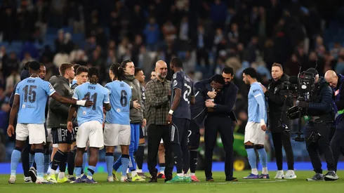 Interação entre Guardiola e Rüdiger após Manchester City x Real Madrid