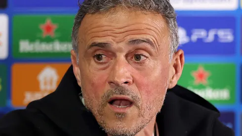 Luis Enrique durante coletiva pelo PSG. (Photo by Luke Walker/Getty Images)