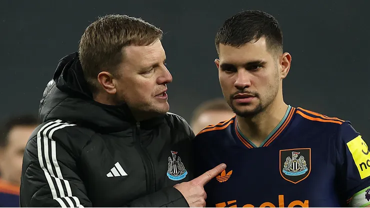 Bruno Guimarães tem acordo verbal para deixar o Newcastle. Foto: Richard Pelham/Getty Images