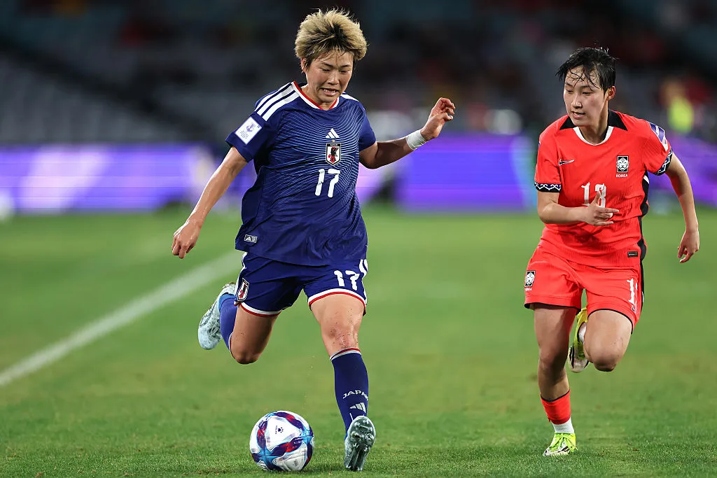 Maika Hamano atuando contra a Coreia do Sul na Copa da Ásia Feminina (Foto: Cameron Spencer/Getty Images)