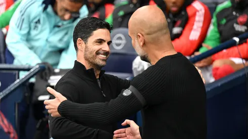 Guardiola e Arteta em jogo. (Foto: Michael Regan/Getty Images)