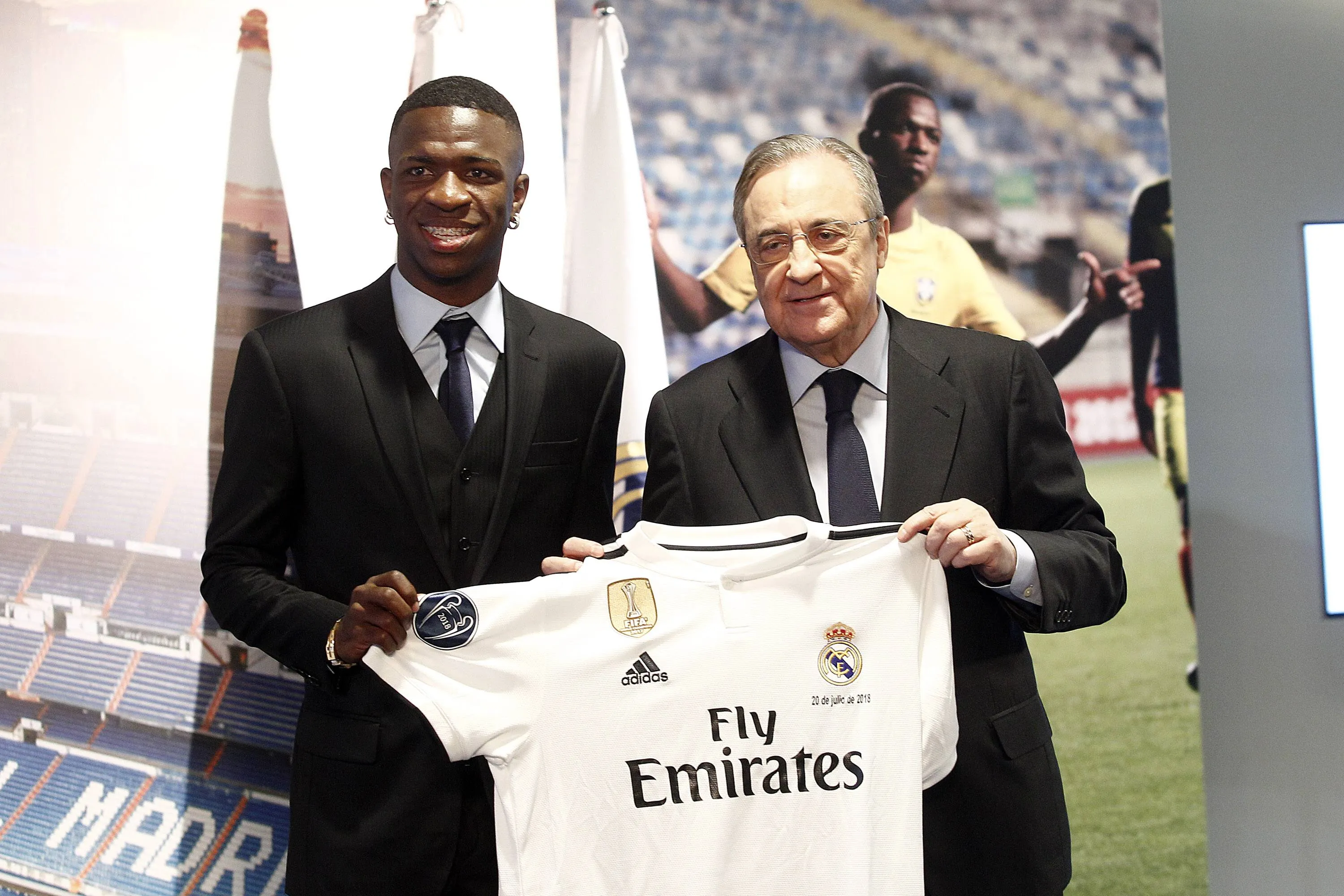 Florentino Pérez fez questão de ter conversas com Vini Jr para ajudá-lo a voltar ao seu melhor desempenho no Real Madrid. Foto: IMAGO /&nbsp;Alterphotos