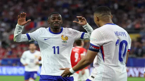 Mbappé e Dembélé pela Seleção Francesa – Kevin C. Cox/Getty Images