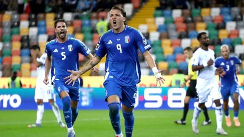 Retegui comemora gol pela Itália: seleção ficou na segunda posição do Grupo I.