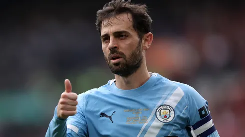 Bernardo Silva em campo com a camisa do Manchester City. Foto: Justin Setterfield/Getty Images