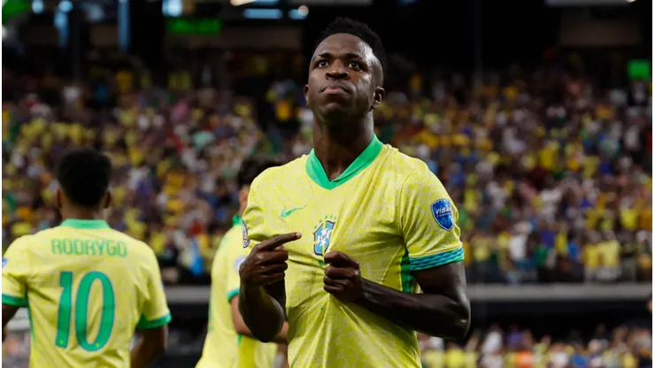 Vini Jr será titular em Brasil x Croácia. Kevork Djansezian/Getty Images.
