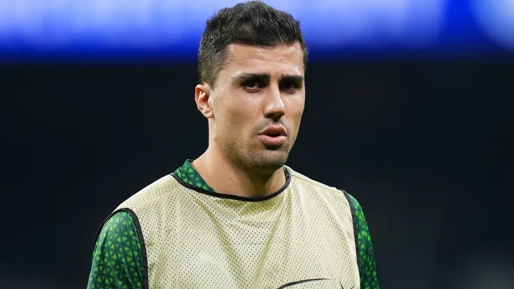 Rodri antes de uma partida do Manchester City. Foto: Angel Martinez/Getty Images