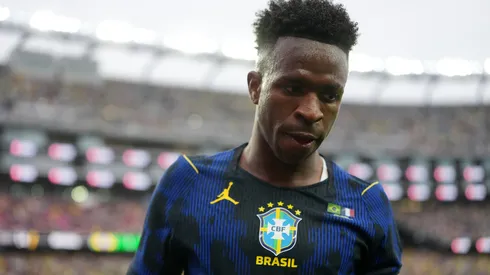 Vinicius Jr em derrota do Brasil para a França. Foto: Michael Owens/Getty Images