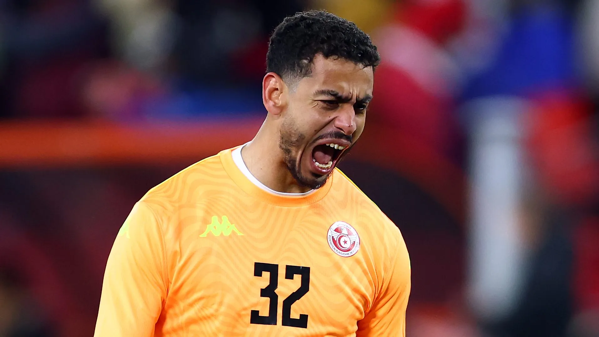 Sabri Ben Hessen #32 da Tunísia reage após o primeiro gol da Tunísia no primeiro tempo de um Amistoso Internacional contra o Haiti no BMO Field, em 28 de março de 2026, em Toronto, Ontário, Canadá. (Foto por Vaughn Ridley/Getty Images)