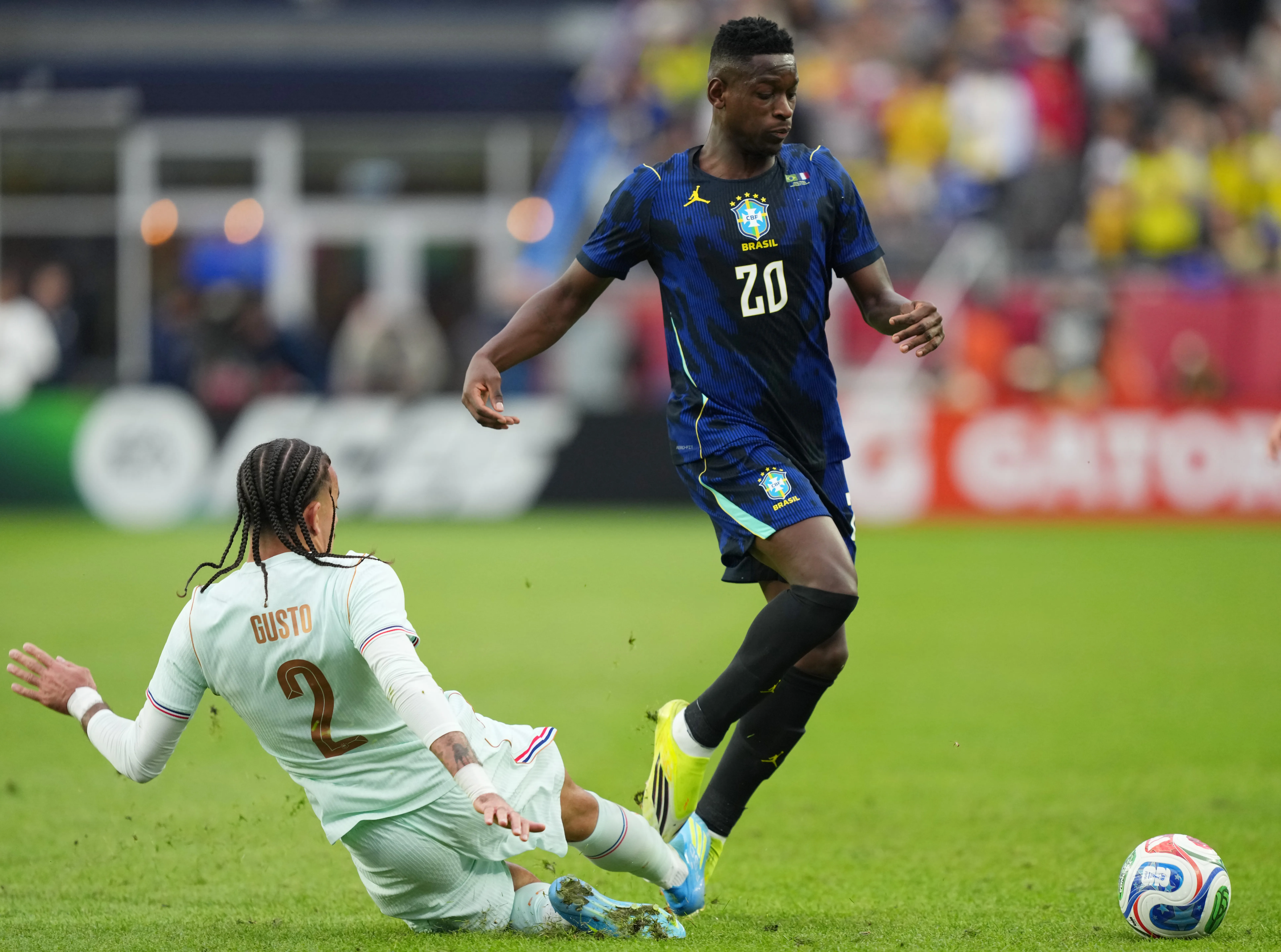 L. Henrique em jogo do Brasil contra a França. Foto: Michael Owens/Getty Images