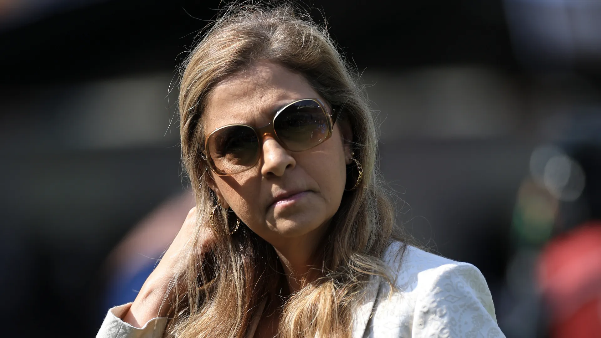 Leila Pereira antes de partida do Palmeiras