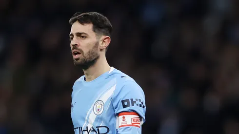 O meia Bernardo Silva em jogo do Manchester City (Lewis Storey/Getty Images)