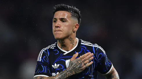Enzo Fernández pela Seleção. (Foto: Marcelo Endelli/Getty Images)