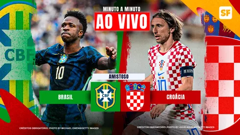 Brasil x Croácia se enfrentam em amistoso. Michael Owens/Getty Images e Julio Aguilar/Getty Images