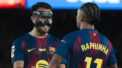 Eric García elogia intensidade e liderança de Raphinha e brinca: "Às vezes até irrita". Foto: IMAGO / NurPhoto