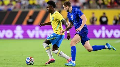 Vini Jr. no amistoso Brasil x Croácia (Julio Aguilar/Getty Images)