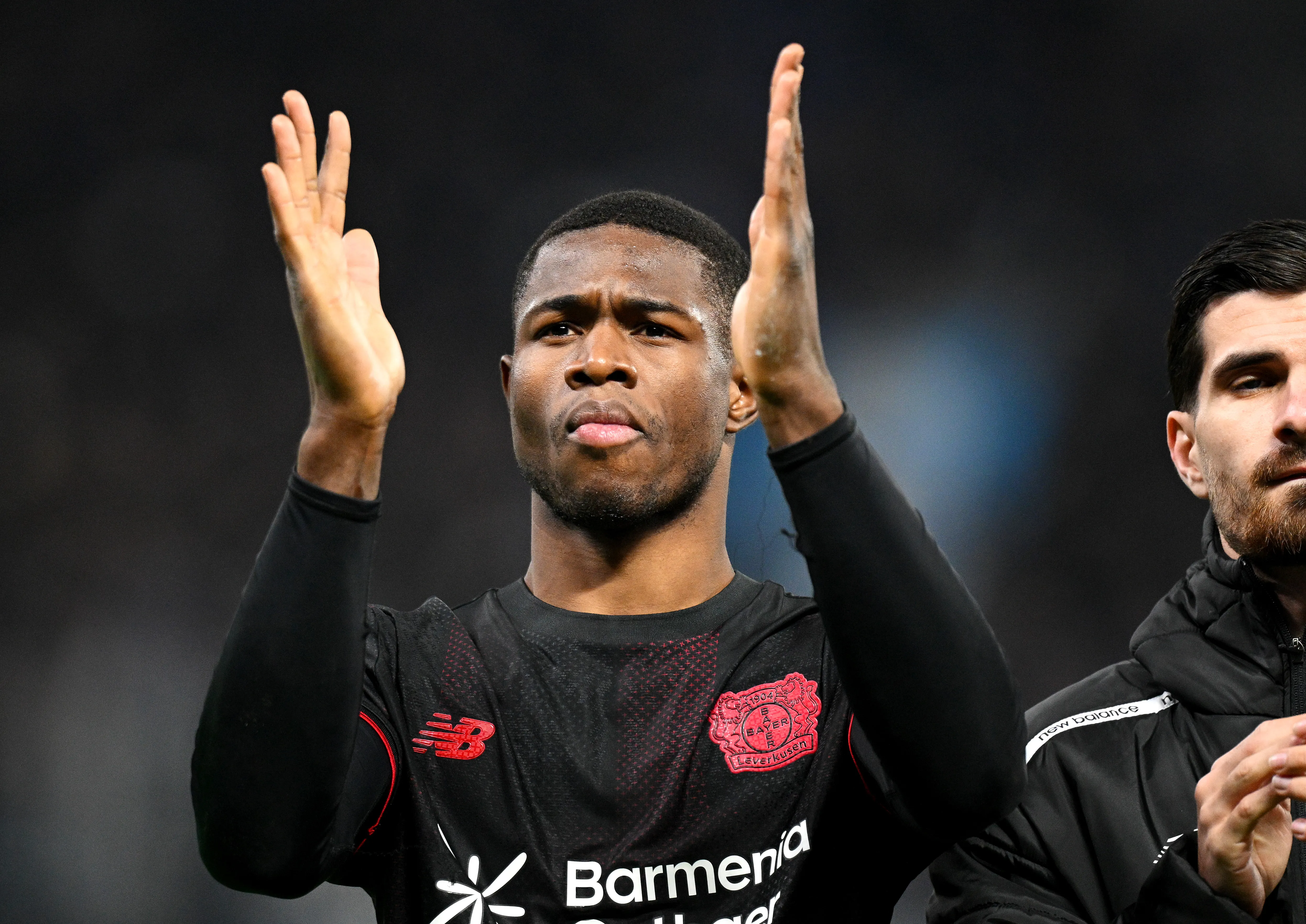 Christian Kofane, do Bayer Leverkusen. (Photo by Stuart Franklin/Getty Images)