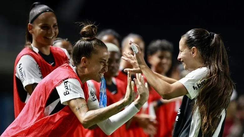 Belén Aquino comemorando o gol contra o Bragantino – Foto: Rodrigo Gazzanel/Corinthians