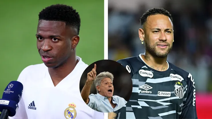 Vinícius Júnior, Neymar e Renato Gaúcho - Fotos: Fran Santiago/Getty Images, Jota Erre/AGIF e Jorge Rodrigues/AGIF
