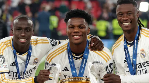 Ferland Mendy, Tchouameni e Camavinga. (Photo by Lars Baron/Getty Images)