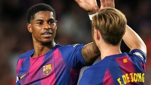 Rashford e De Jong. (Photo by Alex Caparros/Getty Images)