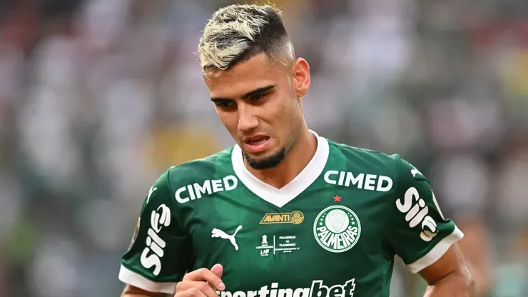 Andreas Pereira em campo pelo Palmeiras. Foto: Rodrigo Valle/Getty Images