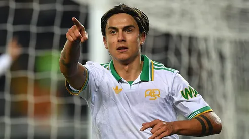 Dybala comemora gol pela Roma. (Photo by Valerio Pennicino/Getty Images)