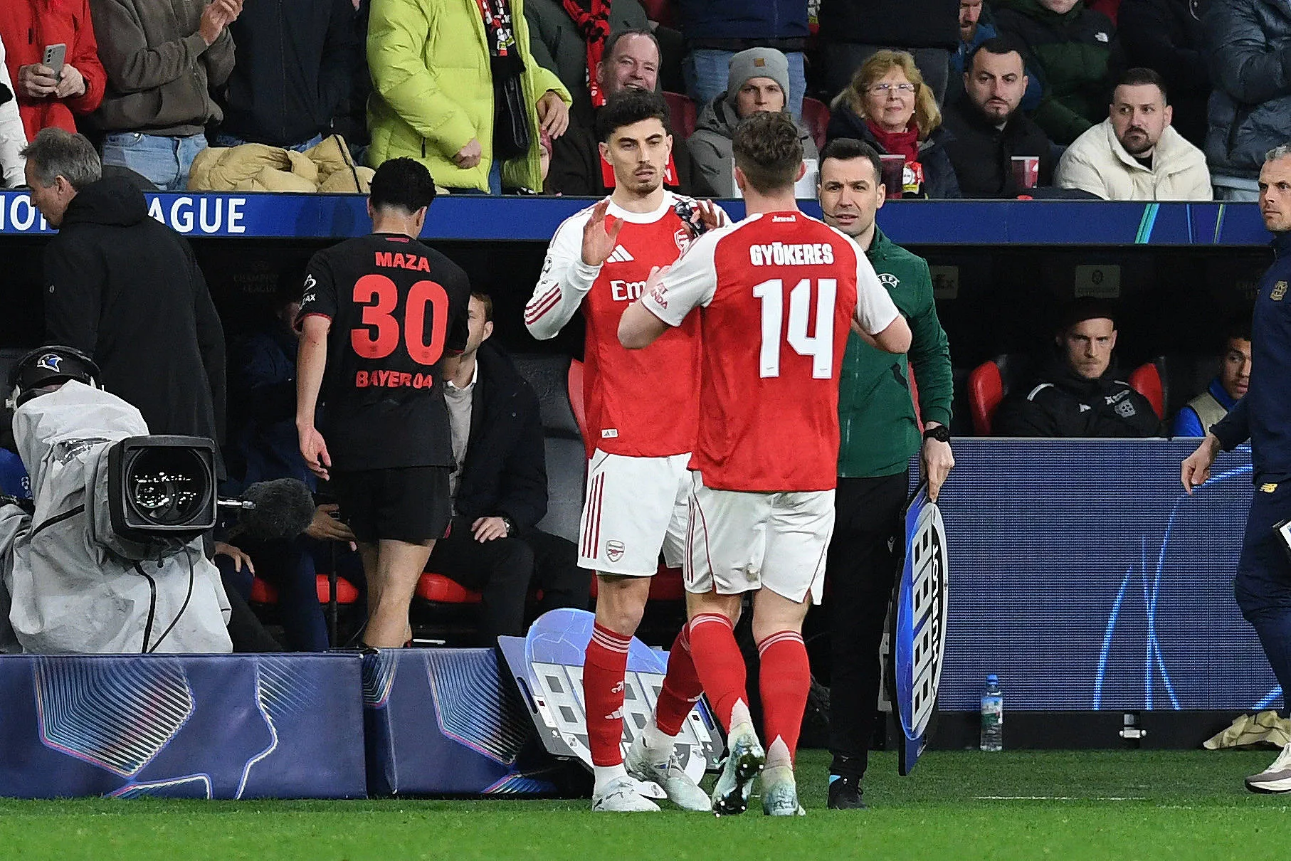 Gyokeres e Kai Havertz pelo Arsenal. Foto: IMAGO /&nbsp;DeFodi Images