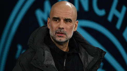 Guardiola durante uma partida do Manchester City. Foto: Gareth Copley/Getty Images