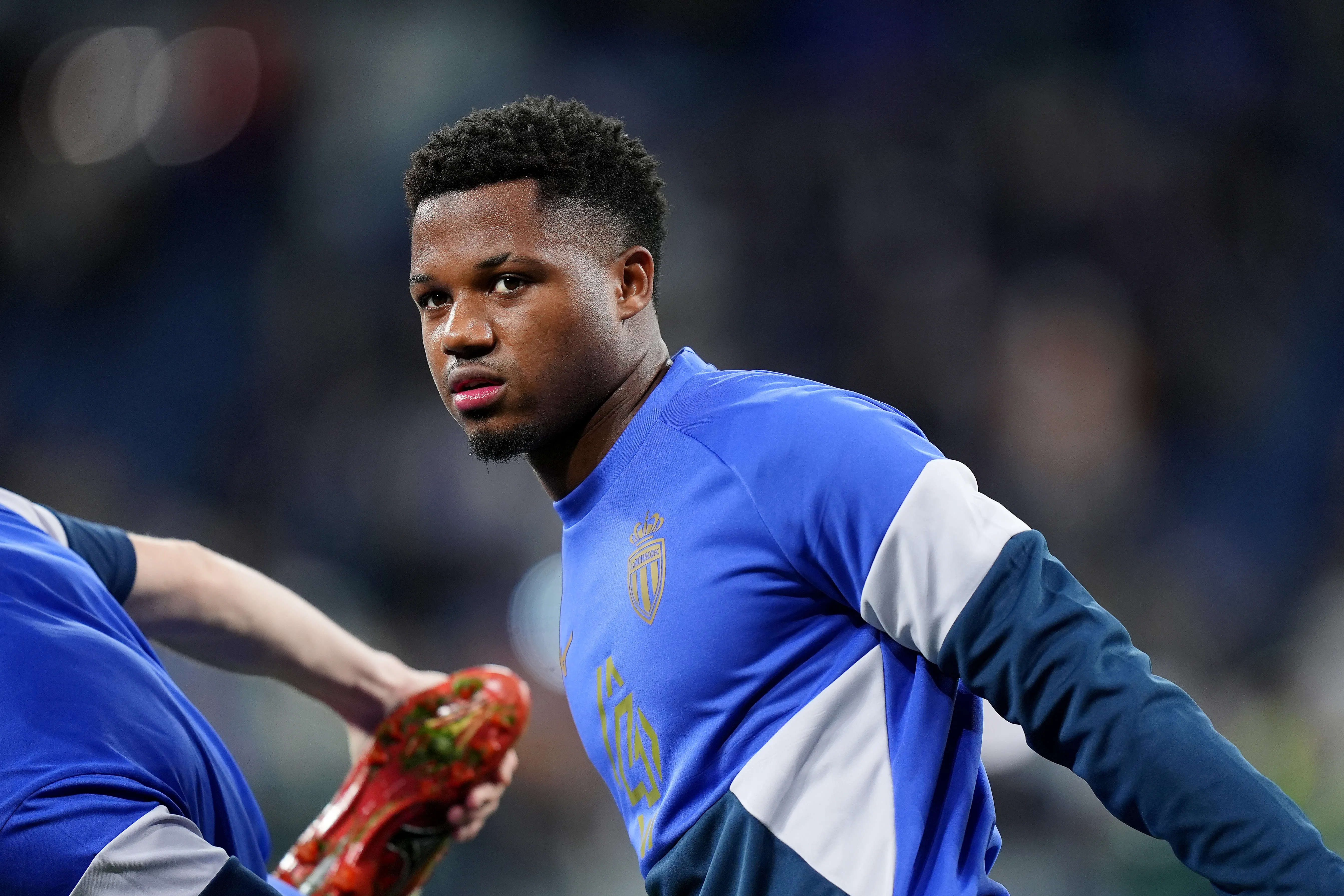 Ansu Fati durante aquecimento pelo Monaco (Photo by Angel Martinez/Getty Images)